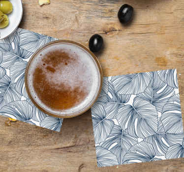 Texture coasters leaf pattern design - TenStickers
