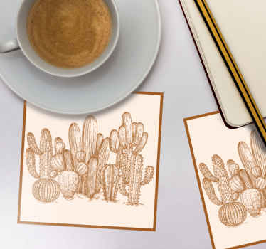 Saulės išblukęs rudas kaktusas daugiau padėkliukų - „Tenstickers“