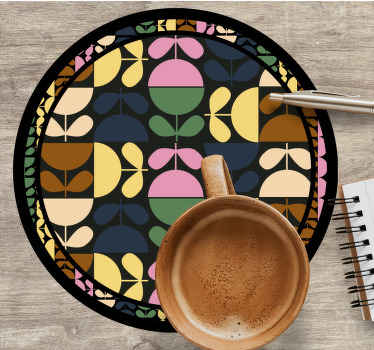 Posavasos de flores de copa de colores - TenVinilo