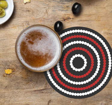 Two-color circles pattern modern coaster - TenStickers