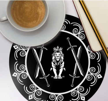 Posavasos moderno Rey de las siluetas de la jungla - TenVinilo