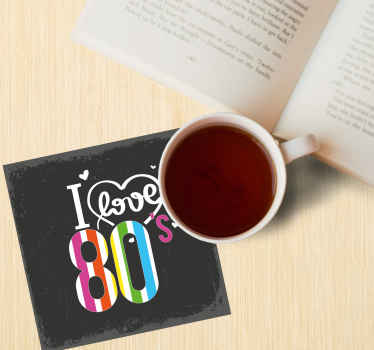 Jeg elsker 80'erne vintage coaster - TenStickers