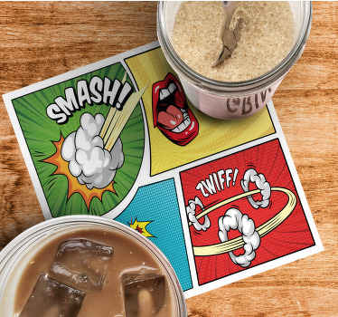 Posavasos vintage Cómic de superhéroe retro - TenVinilo