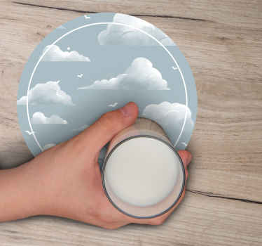 회색 80년대 디자인 구름 빈티지 코스터 - TenStickers