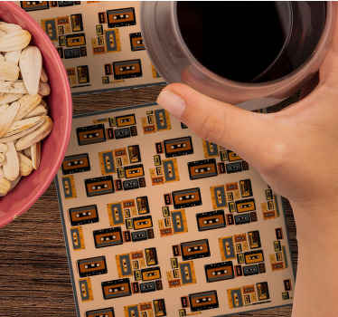 Vintage coaster μοτίβο κασέτας 80's - TenStickers