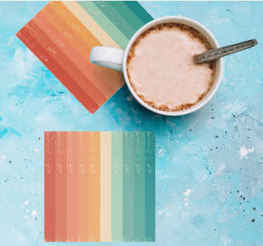 Retro dryžuotas vaivorykštinis senovinis padėkliukas - „Tenstickers“