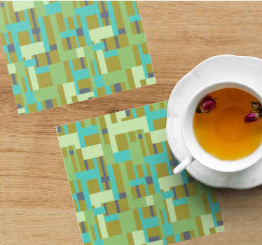 Obdélník vzor zelený odstín vinobranípodtácek - TenStickers