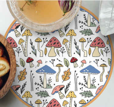 Ručne kreslené huby vzor moderná dráha - Tenstickers