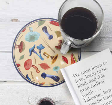 Sous-verre moderne Champignons dessin au lavis - TenStickers