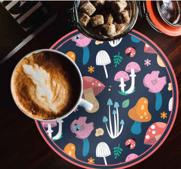 Gljiva i bubamara uzorak moderni podmetač - TenStickers