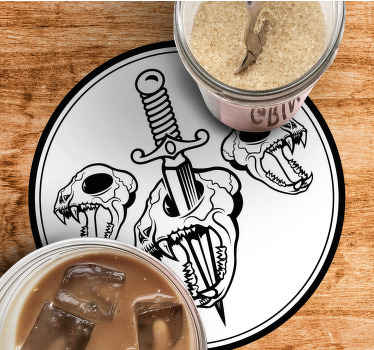 Psí lebka sada moderní design modernípodtácek - TenStickers