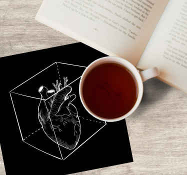 Captive modern heart modern coaster - TenStickers