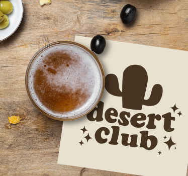 Desert club kaktus retro dizajn vintage coaster - TenStickers