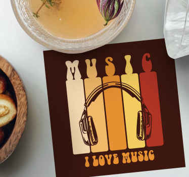 Posavasos vintage Me encanta el diseño retro de la música - TenVinilo