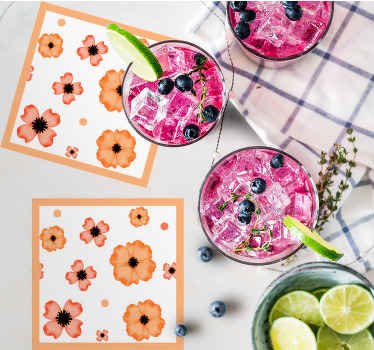 πορτοκαλί και ροζ μοτίβο aquarella περισσότερο σουβέρ - TenStickers