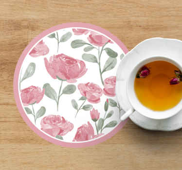 φυσικό τριαντάφυλλο vintage coaster - TenStickers