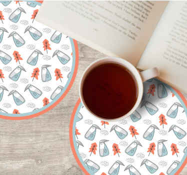 Cute minimalistic penguins with trees coaster - TenStickers