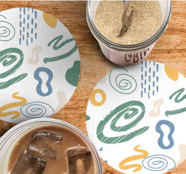 Posavasos moderno Patrón de texturas de pintura minimalista - TenVinilo