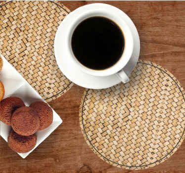 Posavasos textura Efecto de tejido de bambú - TenVinilo