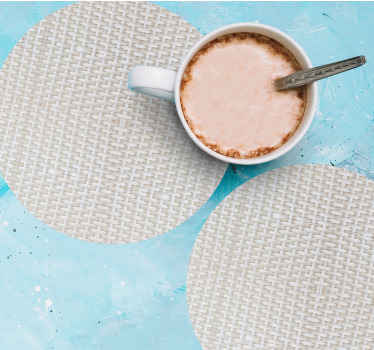 Valkoinen rottinkiefekti tekstuuri lasinalunen - Tenstickers