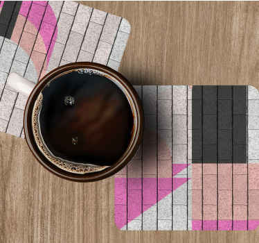 Metallin harmaa ja vaaleanpunainen modernit lasinaluset - Tenstickers