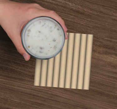 Brown tube minimalist pattern modern coaster - TenStickers