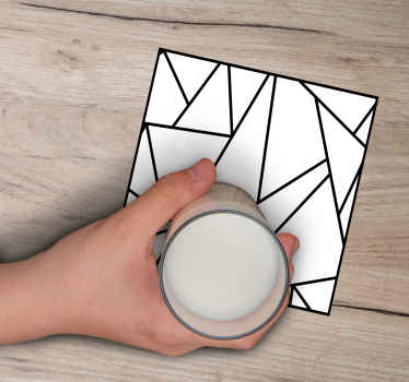 Black geometric lines modern coaster - TenStickers