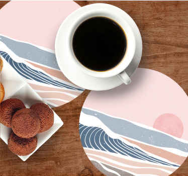 Gentle waves and sunrise coasters - TenStickers