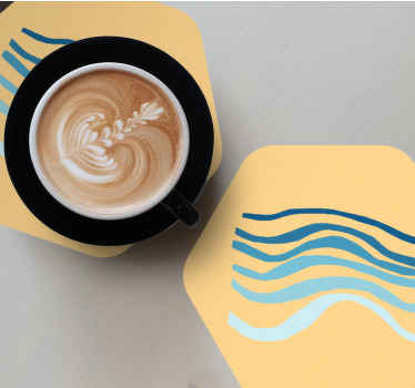 Pastel color waves modern coaster - TenStickers
