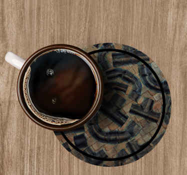 Industrial bricks pipes pattern texture coaster - TenStickers