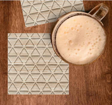 Dřevěný efekt trojúhelník geometrické texturypodtácek - TenStickers