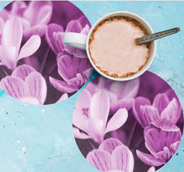 Gyönyörű rózsaszín krókusz virág több alátét - TenStickers