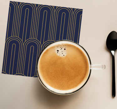 Posavasos vintage Art deco formas púrpuras - TenVinilo