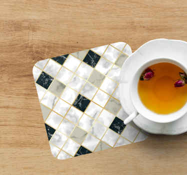 Glamour style gold and marble pattern coaster - TenStickers