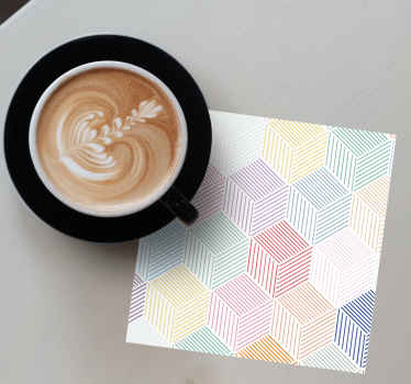 Posavasos textura Efecto de textura de cubo de colores pastel - TenVinilo