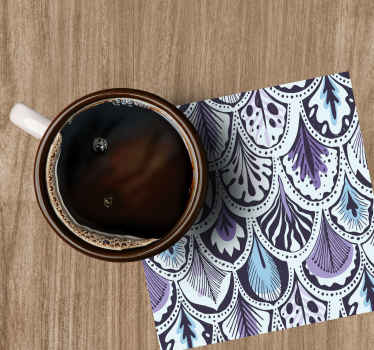 Bases para copos de texturas Penas roxas de pássaro - TenStickers