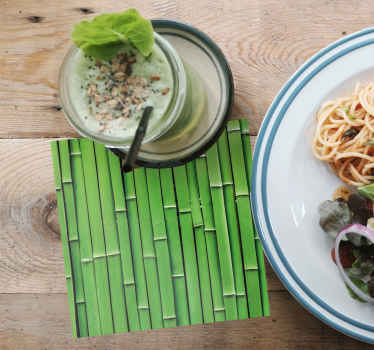 竹壁テクスチャ効果コースター - TENSTICKERS