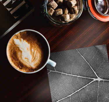 Black leaf texture effect texture coaster - TenStickers