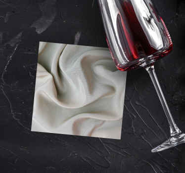White silk fabric texture effect coaster - TenStickers