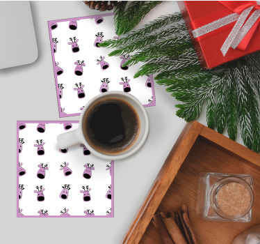 Rosa hjort julemønster underlag jul - Tenstickers