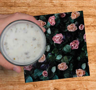 Red rose flowers  texture coaster - TenStickers