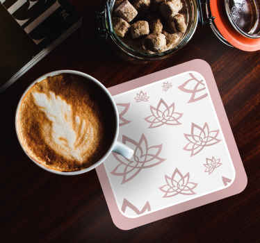 최소한의 연꽃 무늬 현대식 코스터 - TenStickers