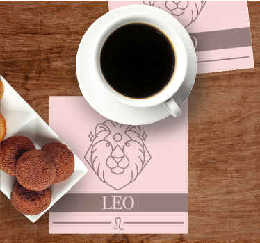 Leo rosa kort stjernetegn design underlag moderne - Tenstickers