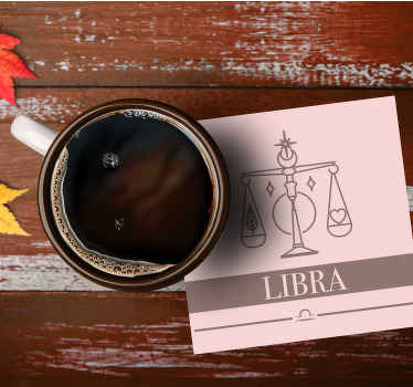 Vaga ružičasta karta zodijački znak moderni podmetač - TenStickers