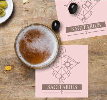 Skytten pink kort stjernetegn moderne coaster - TenStickers