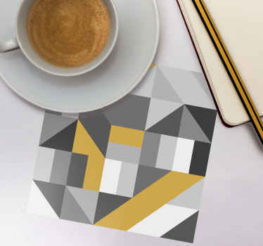 Geometrisk mønster med gyldne elementer coaster - TenStickers