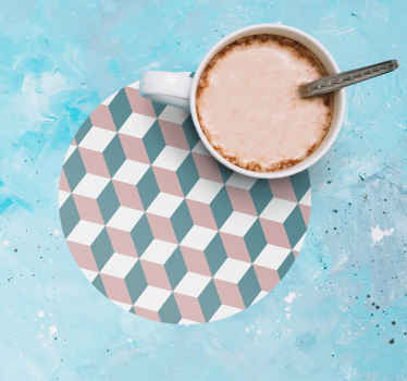 Pastel colored cubes modern coaster - TenStickers