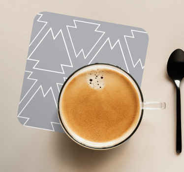 Elegant grå geometrisk mønster flise coaster - TenStickers