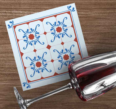 Mavi renk "granada" tarzı kiremit bardak altlıkları - TenStickers