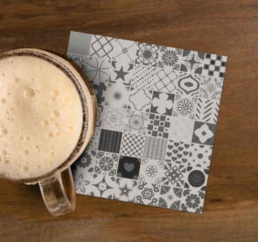 Gray "Trujillo" tile coasters - TenStickers